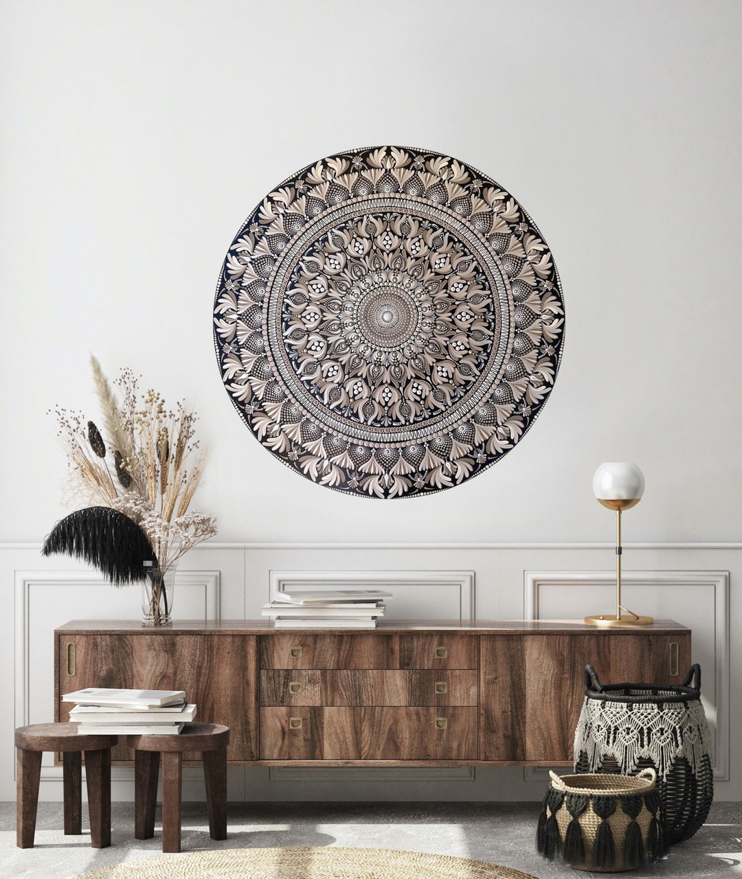 30” Mandala Hand Painted Art - Etsy