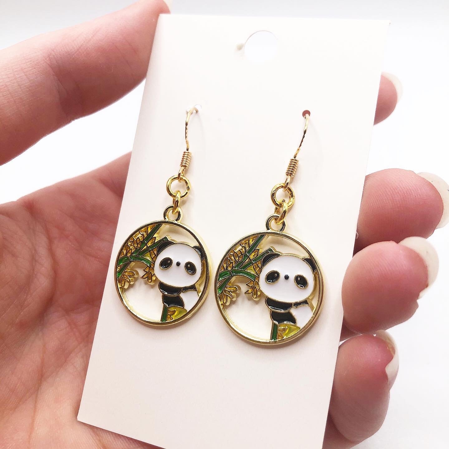 Metall Panda Bär Ohrringe leicht entzückend Mädchen Etsy