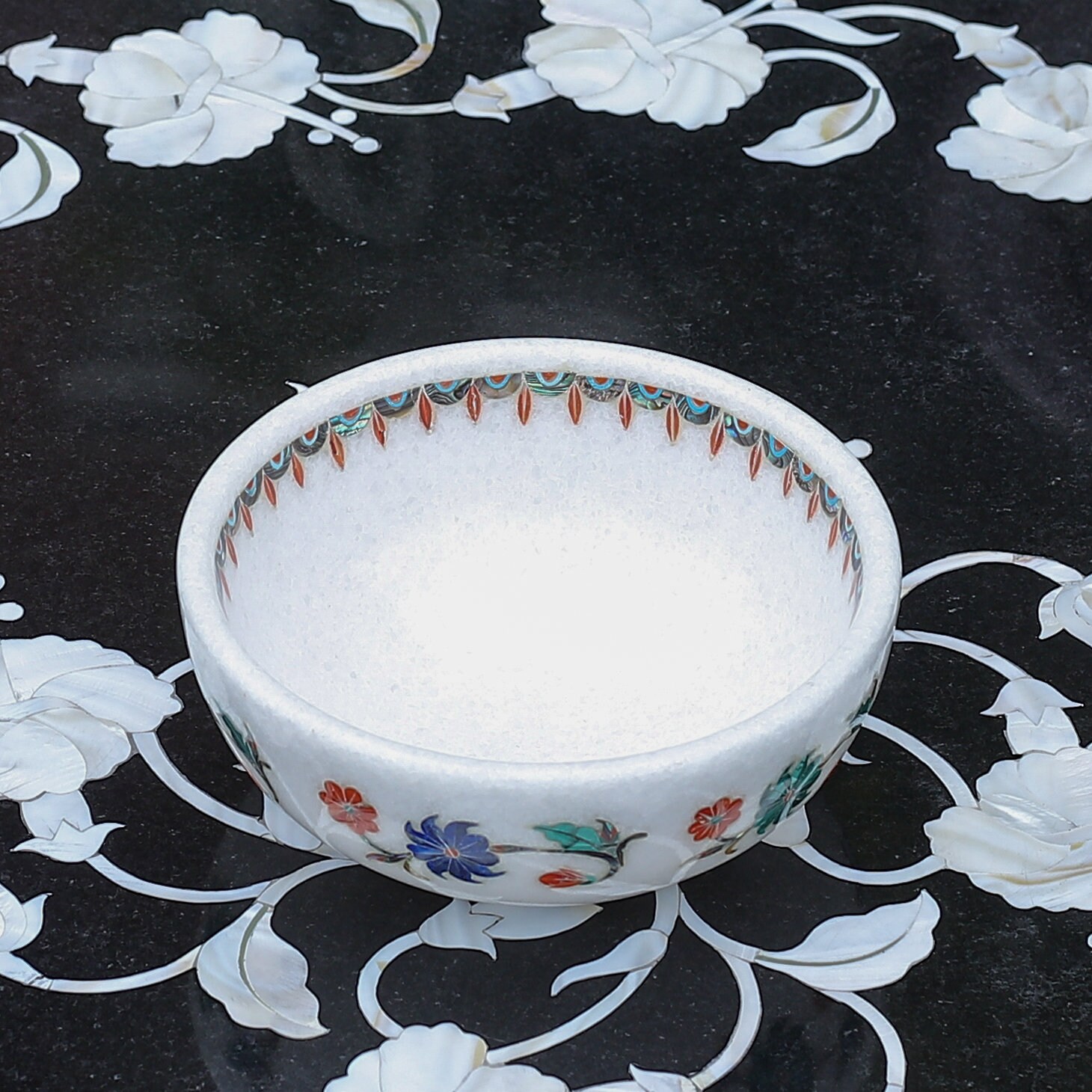 White Marble Fruit Bowl dining table decor kitchen decor Etsy