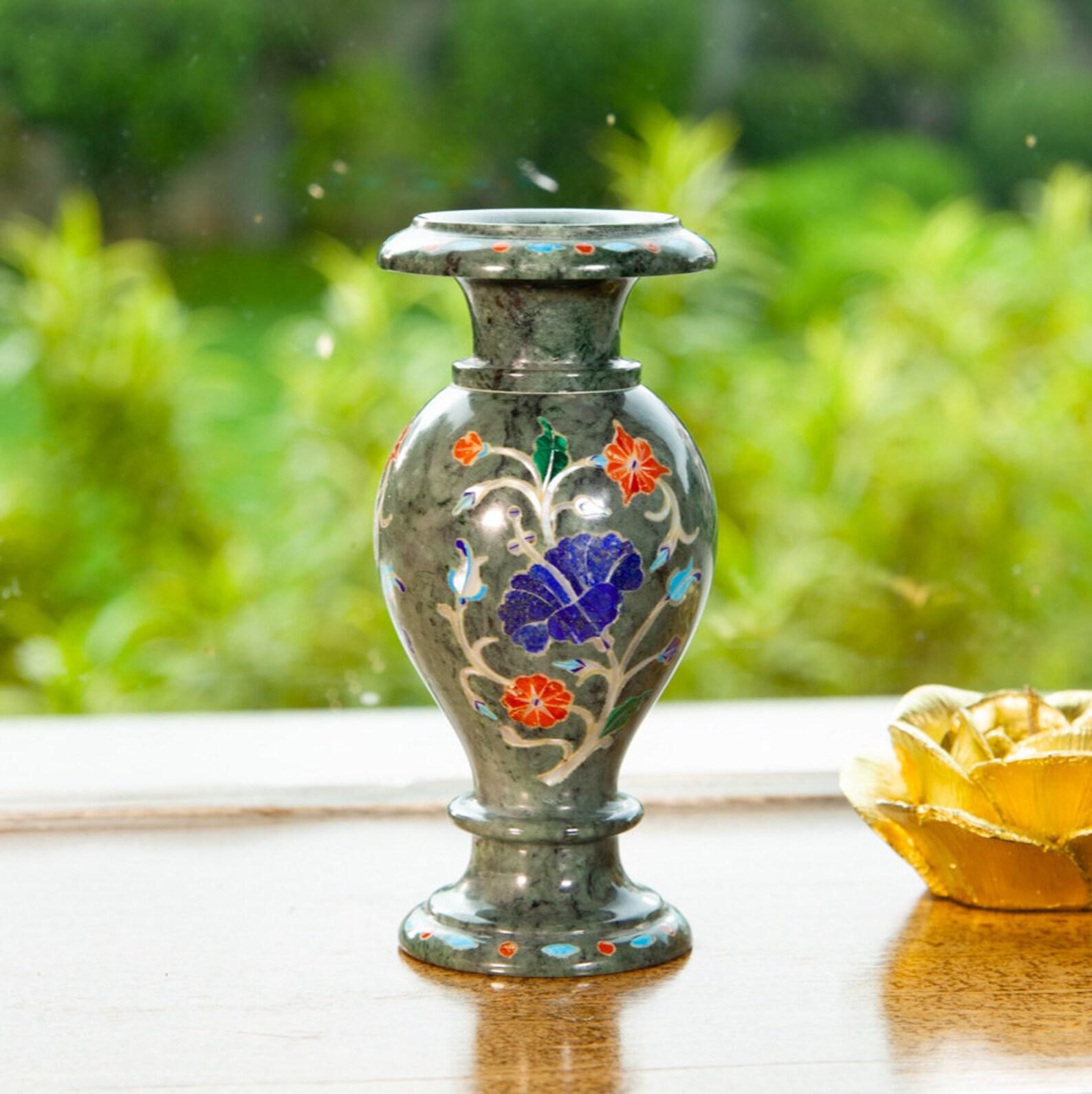 Marble Vase Green Vase Exotic Vase Floral Vase Marble Etsy