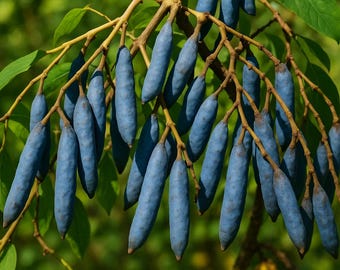 Blue Sausage Fruit Tree Seeds – Edible & Ornamental | Decaisnea Fargesii | Cold Hardy Shrub - 5 Seeds