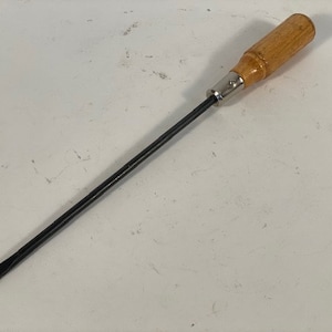 Vintage 8&quot; Long Wooden Handled Flat Head Screwdriver