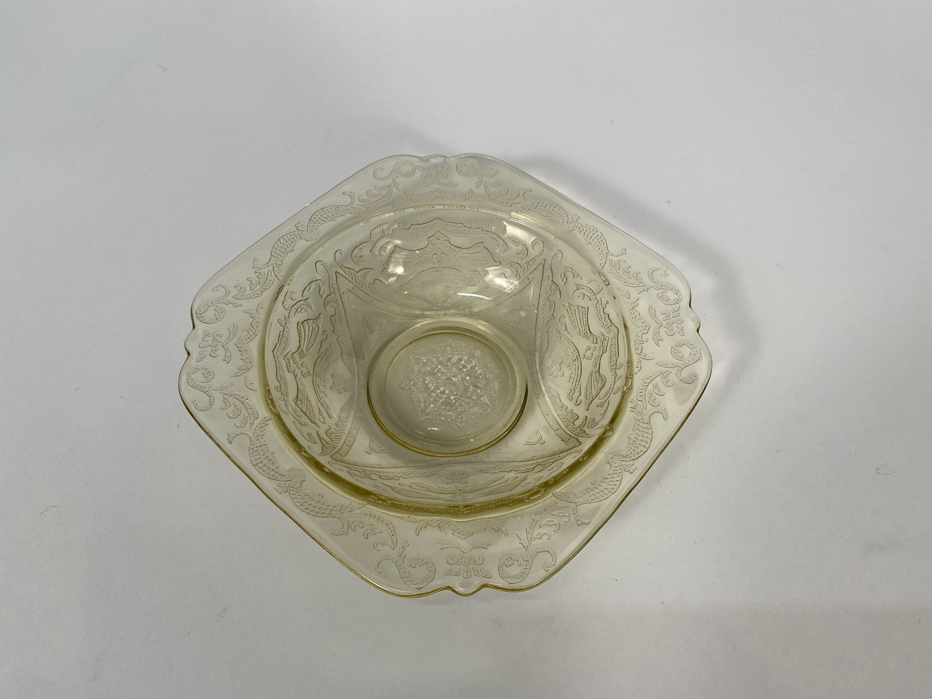 Rimmed Soup Bowl 7 Federal Glass Co Amber Madrid Etsy