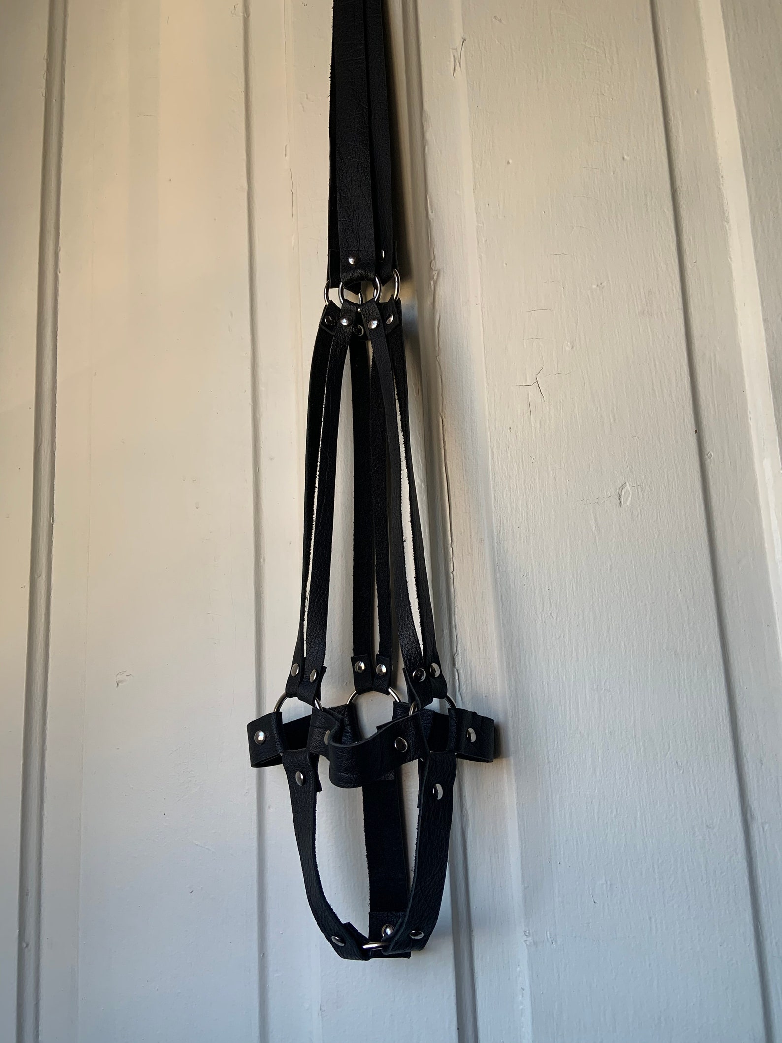 The Ollie Leather Plant Harness Hanger Etsy