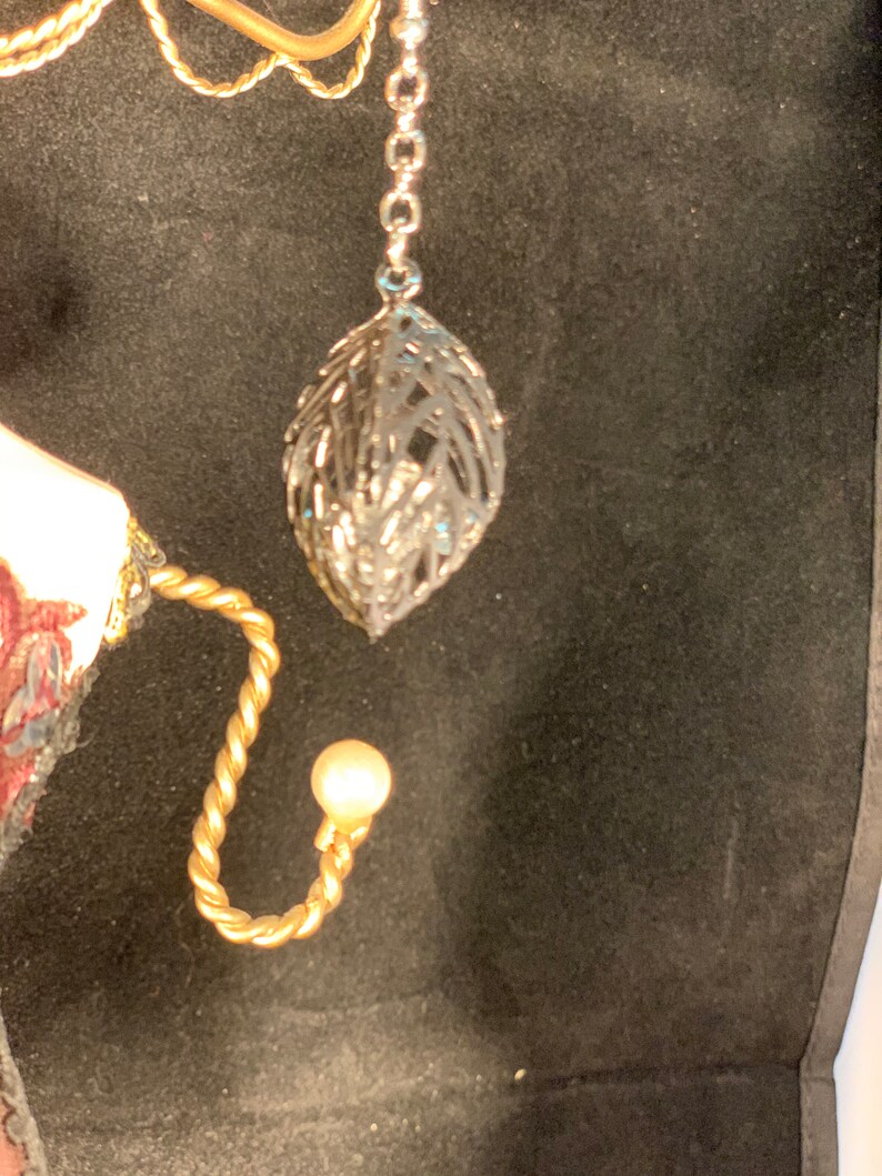Triangular Caged Crystal Dangle Earrings