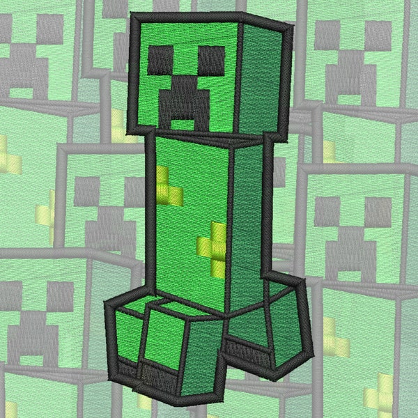 Diseño de bordado Minecraft Creeper (archivo digital)