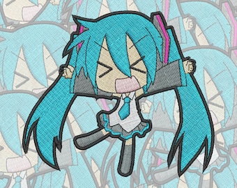 Hatsune Miku Embroidery Design (Digital File)