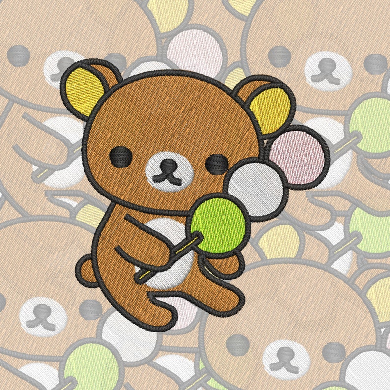 Rilakkuma With Dango Embroidery Design digital File Etsy
