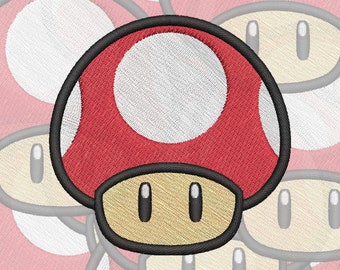 Super Mario Mushroom Embroidery Design (Digital File)