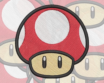 Super Mario Mushroom Embroidery Design (Digital File)