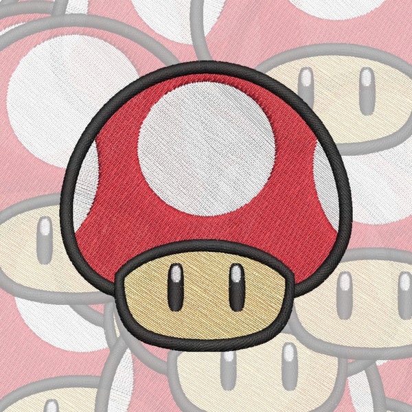 Super Mario Mushroom Embroidery Design (Digital File)