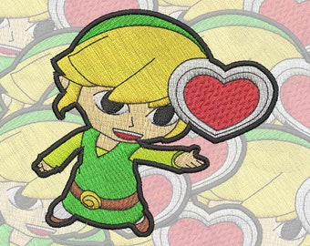 Link with piece of heart Embroidery File (Digital File)