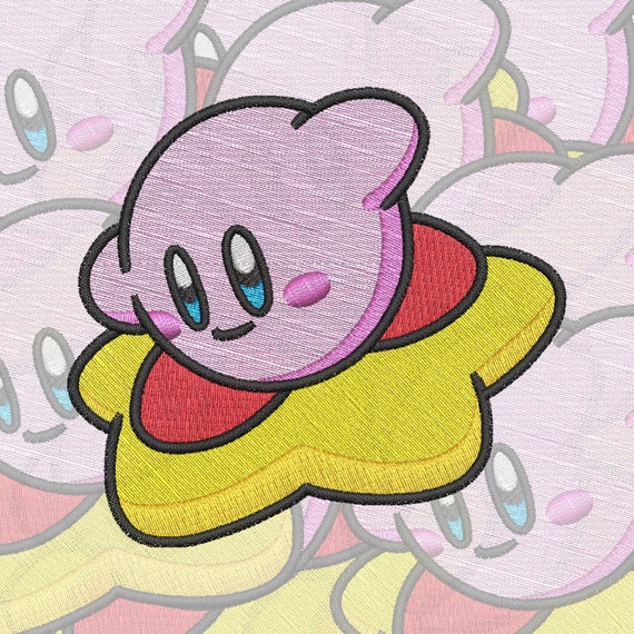 Kirby en un diseño de bordado de estrella archivo digital - Etsy España