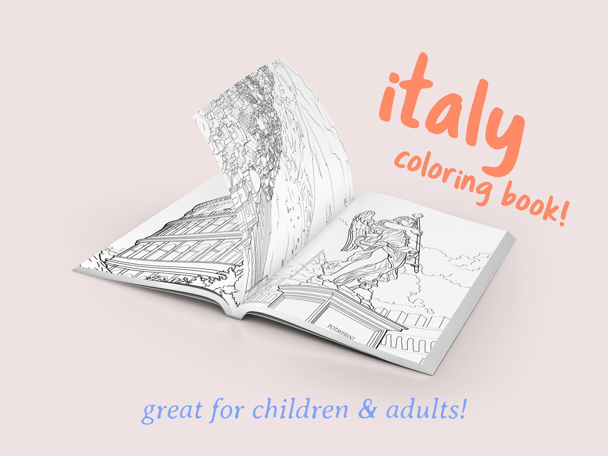 Italy Printable Full Coloring Book Italian Travel History | Etsy