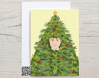 Midsommar druckbare Weihnachtskarte, Weihnachtskarte, lustige Weihnachtskarte, 5 x 7 digitale Download Karte, Weihnachtsbaum Geschenk, 5 x 7 Karte