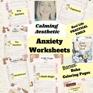 Anxiety Worksheets, Anxiety workbook, Anxiety Triggers, Anxiety Cards, Narrative therapy, CBT worksheets, CBT workbook, Anxiety Cards, CBT