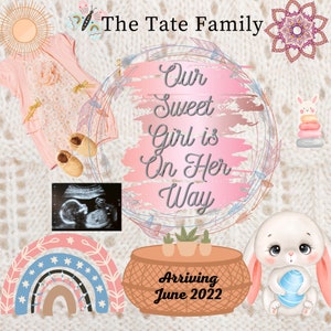 Digitale Schwangerschaftsankündigung | Schwangerschaftsankündigung Digital | Es ist ein Mädchen | Geschlecht offenbaren | Baby | Boho | Neutral | Boho | Mädchen