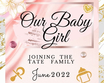 Pregnancy Announcement Digital | Digital Pregnancy Announcement | It's a girl | Gender Reveal | Baby Girl Announcement Digital | Baby Girl