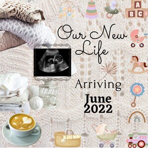 Digitale Schwangerschaftsankündigung | Schwangerschaftsankündigung Digital | Es ist ein Mädchen | Geschlecht offenbaren | Boho | Minimalistisch | Boho | Boho Baby
