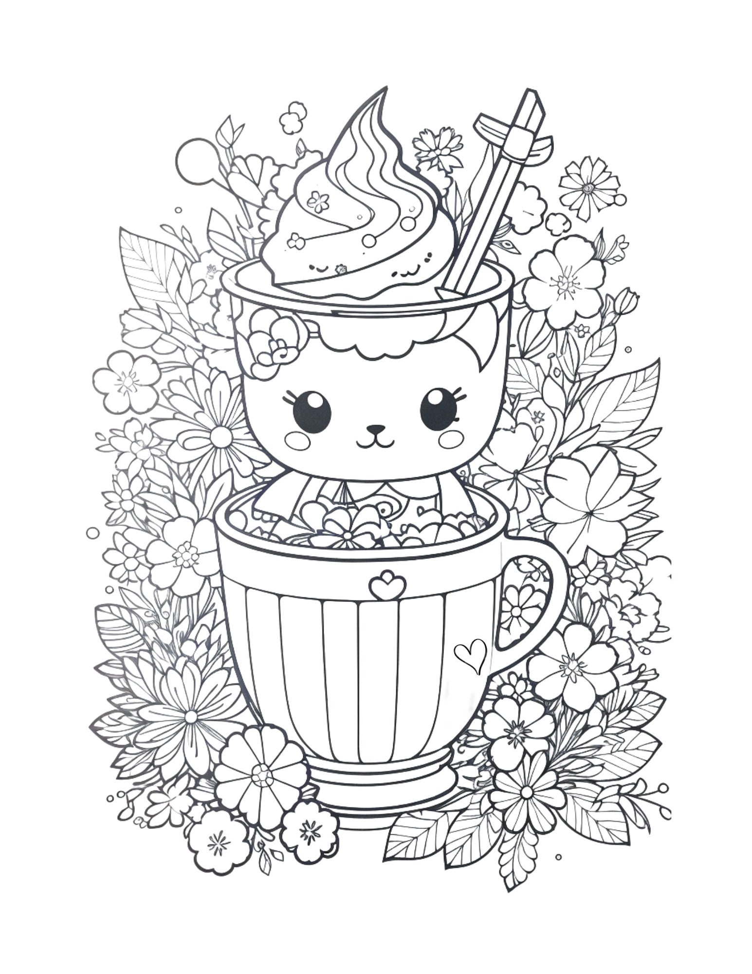 Kawaii Coloring Pages, Printable Kawaii Pages, Cute Kawaii Pages, Cute