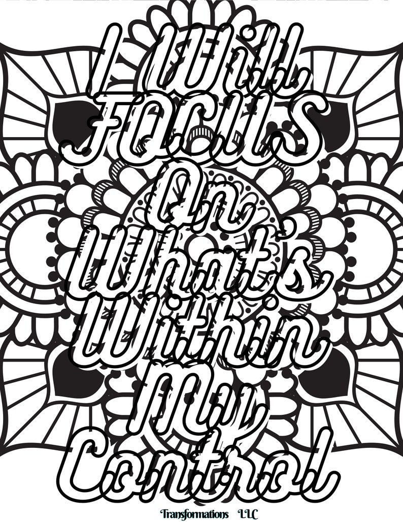 Coloring Pages, Art Therapy, Created by a Therapist to Achieve Peace of Mind and Release Anxiety, Art Pages, Color, Stress Relievers, art image 4