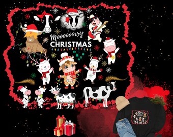 Christmas Highland Cow Crewneck, Farmer Cow Sweatshirt, Cow Hoody, Cow lover, High land cow, Merry Christmas Cow, Christmas Cow, Cow Gifts