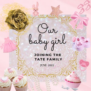 Digital Pregnancy Announcement | Pregnancy Announcement Digital | It&#39;s a girl | Gender Reveal | Pregnancy Announcement Digital | Cupcakes