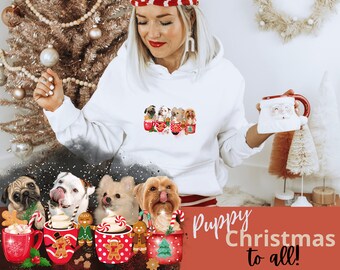 Merry Woofmas Sweatshirt, Dog Christmas Hoodie, Dog Lover Sweatshirt, Dog Mom Sweatshirt, Dog Owner Sweatshirt, Dog Tree, Dog Lover Gifts