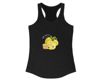 Lemon Shirt, Summer Tank Top Motivational Workout Athletic Gym flower nature Floral Tank Womens Racerback tank top Summer