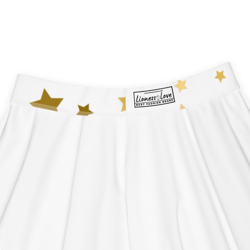 Gold Star Cascading Print Skater Skirt Illuminate Your Style With a