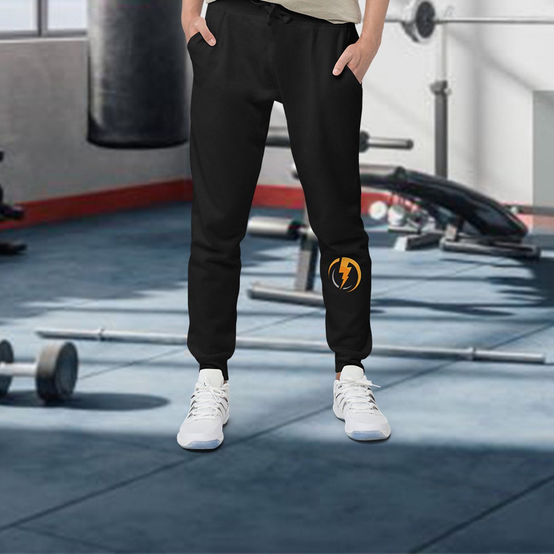 Lightning Bolt Sweatpants Unisex Fleece Sweatpants Black Etsy