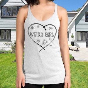 Women Slogan Racerbank Tank Top, Weird Girl Top, Funny Tanks, Women Top, Yoga T-shirt, Fitness Shirts, Hippie Gift lioness-love
