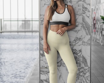 Aero yoga legging in elegant beige blending style and comfort for the perfect active wear elevate your fashion, Lioness love couture