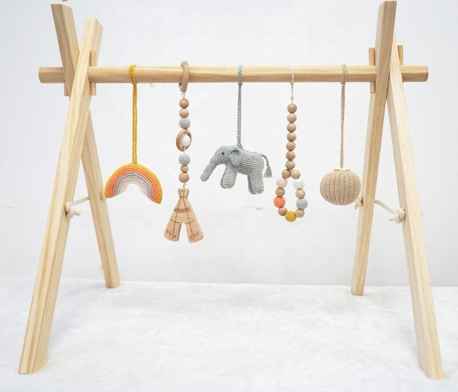 Wooden Baby Gym Frame & 5 Toys Sale UK Jungle Gym Activity Etsy UK
