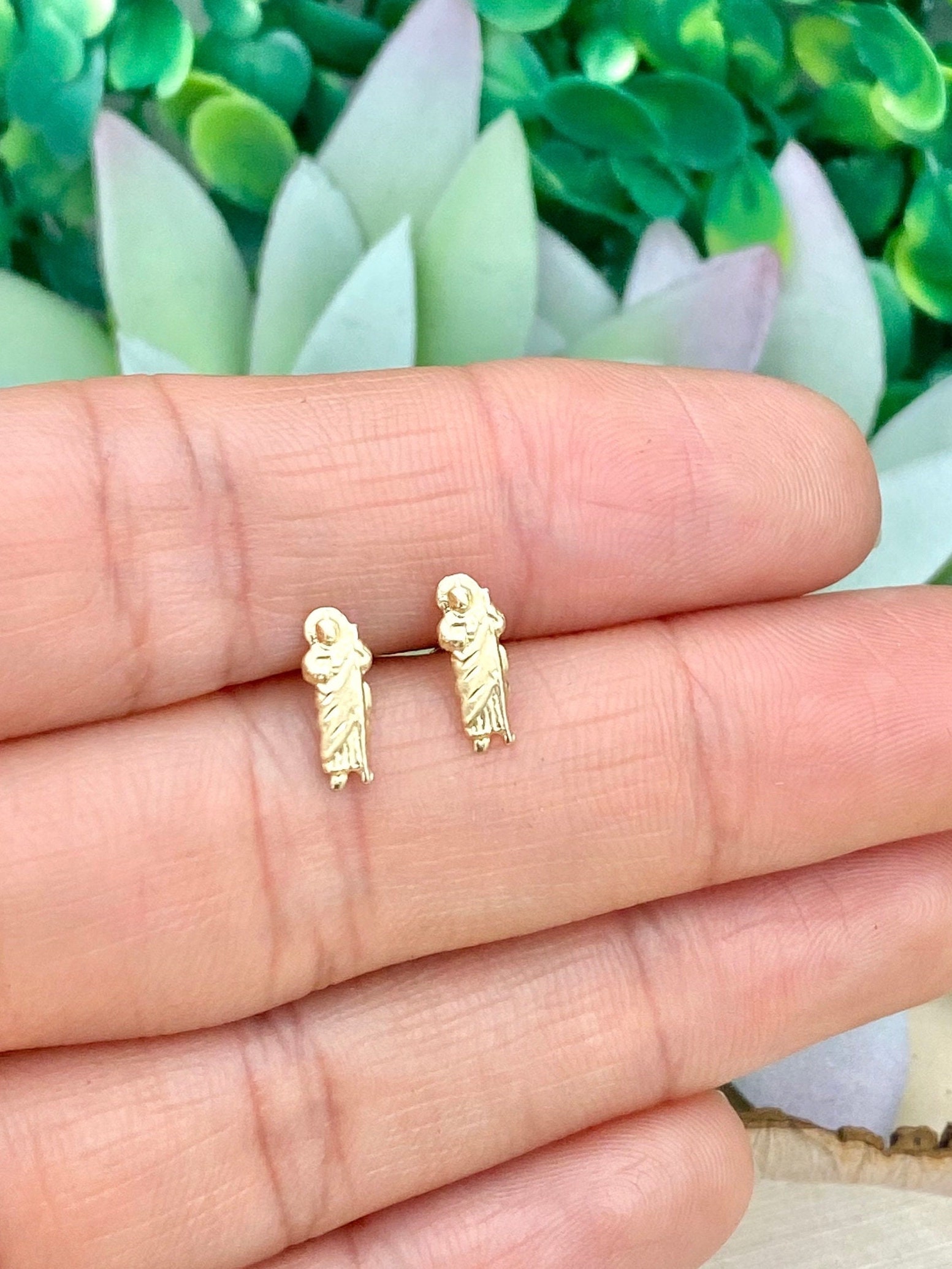 14K Real Gold Dainty Huggies Earrings Women/Girls/Men 8.5x9.1mm