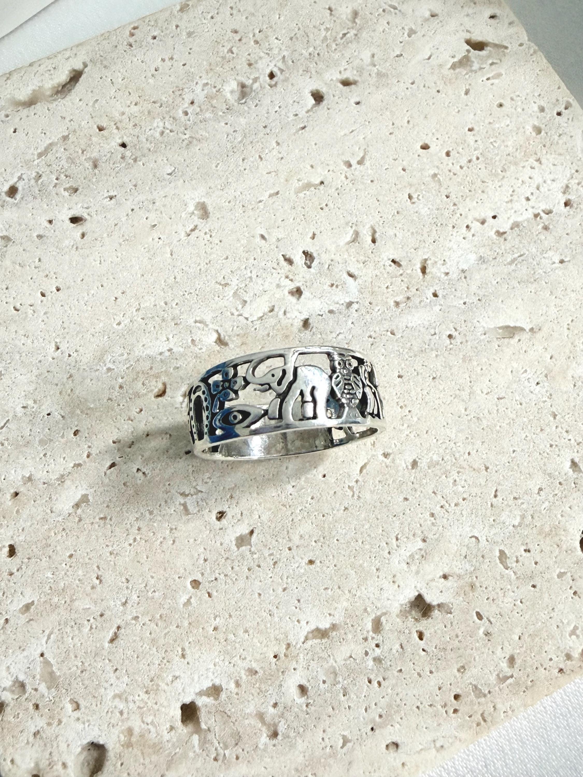 Lucky Charm Ring, Sterling Silver 925 Jewelry , Four Leaf Clover 