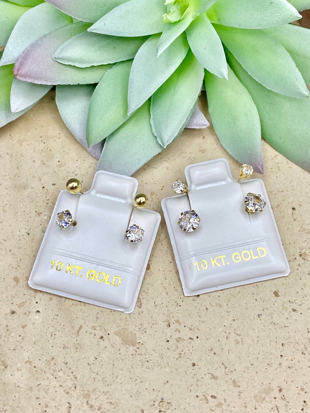 10 Kt Gold Telephone Earrings Solid Gold Earrings Aretes De Etsy