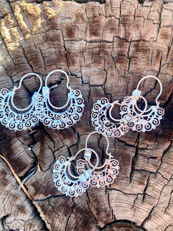 Mexican silver hotsell hoop earrings