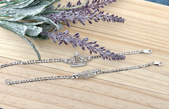 Silver 925 Quinceañera Bracelet, XV Años, Mis Quince Años
