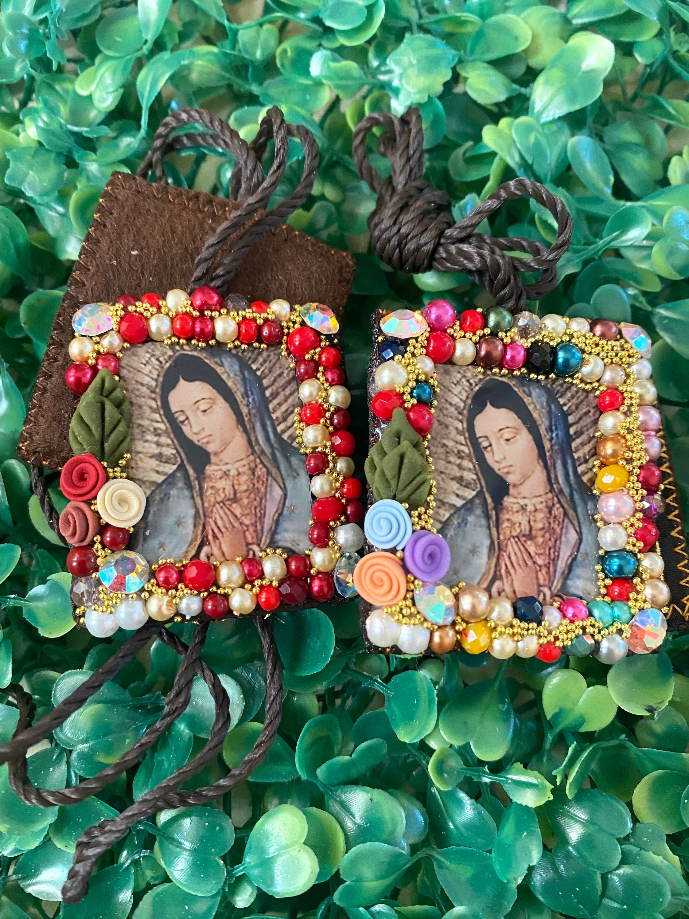 Escapulario Set – San Miguel, San Benito, Virgen De Guadalupe, San Judas – Handmade, Mexico