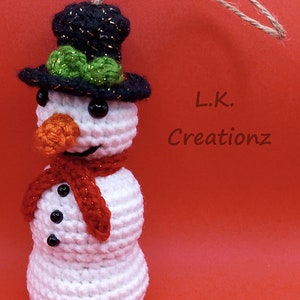 Snowman Christmas Ornament Amigurumi Crochet Pattern