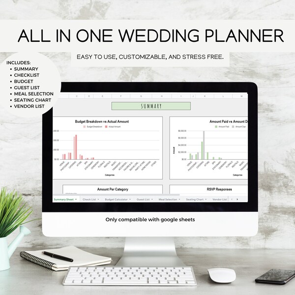 Wedding Vendor Check List Etsy