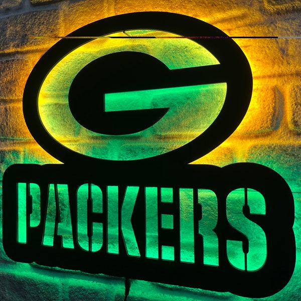 G Packers Fan wall decor illuminated wall sign Christmas gift