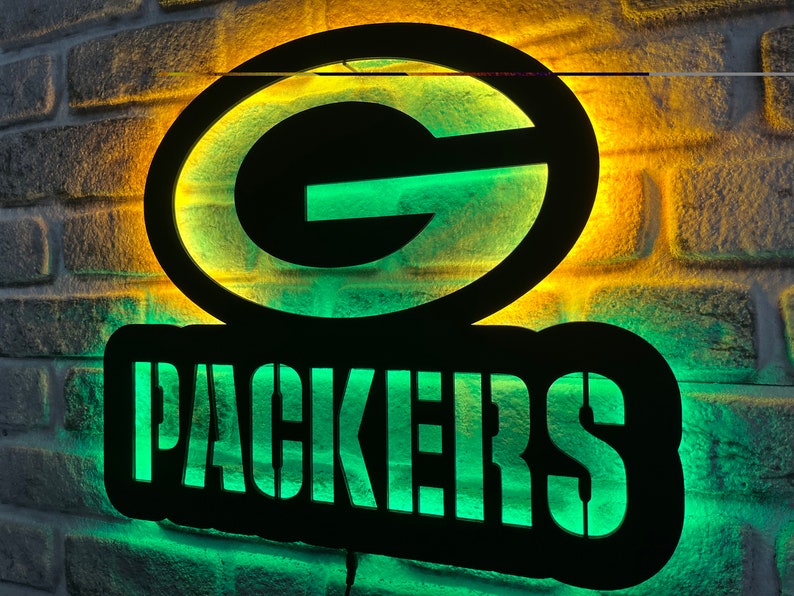Green Bay Packers Fan wall dÃ©cor Metal Led Sign PT54235