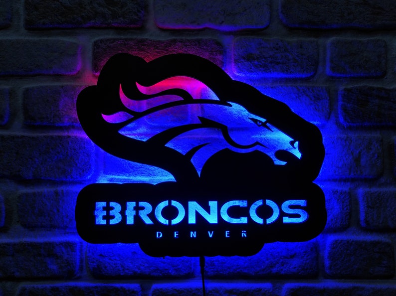 Denver Broncos Wall Decor Metal Led Sign PT54240