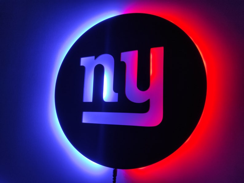 New York Giants Fan Wall DÃ©cor Metal Led Sign PT54234