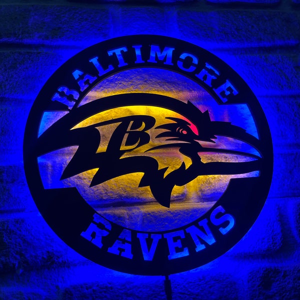 Baltimore Ravens Fan Wall Decor İlluminated pared signo regalo de Navidad
