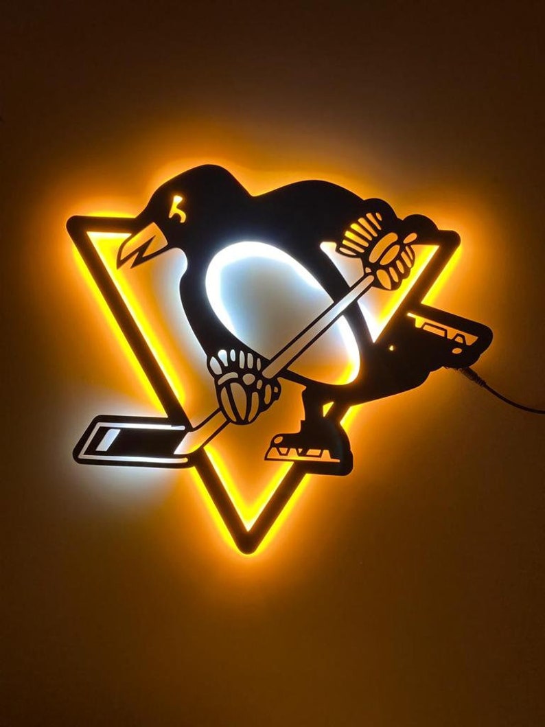 Pittsburgh Penguins Wall DÃ©cor Metal Led Sign PT54258