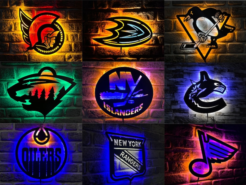 Custom NHL Lighted Wall Decor Metal Led Sign PT54237