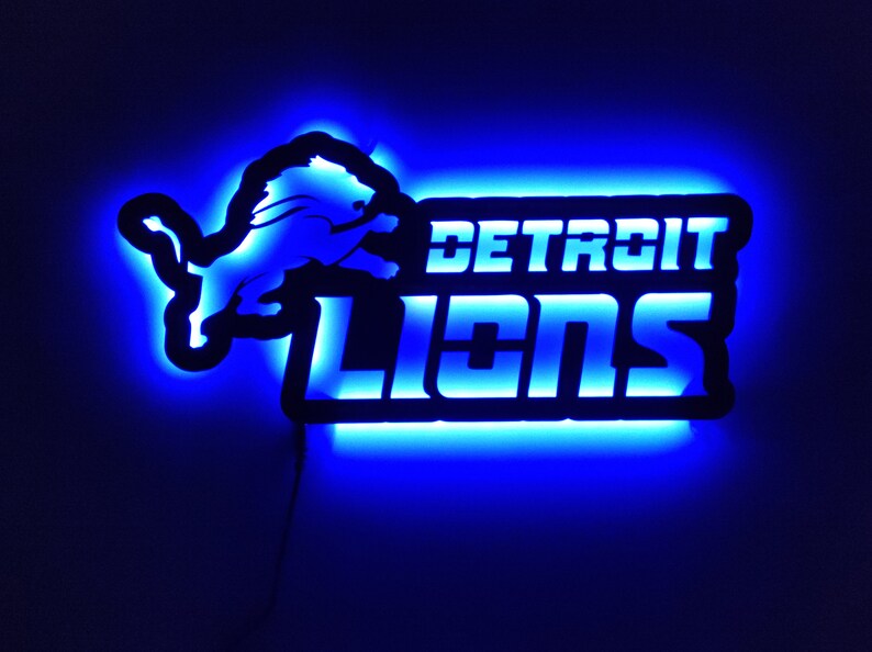Detroit Lions Wall Decor Metal Led Sign PT54243